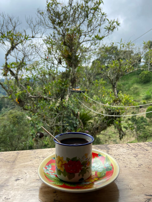 Koffie drinken in Colombia