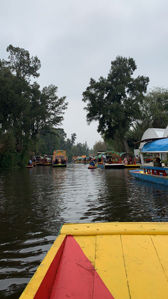 kleurrijke boten van Xochimilco